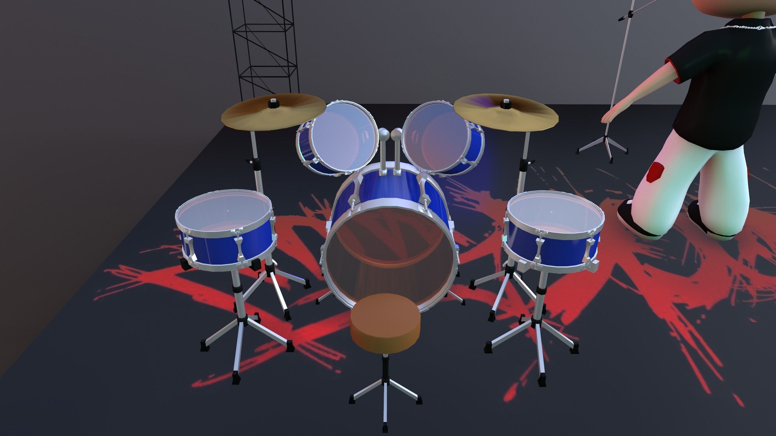 Low Poly Singer Character 3D model_15