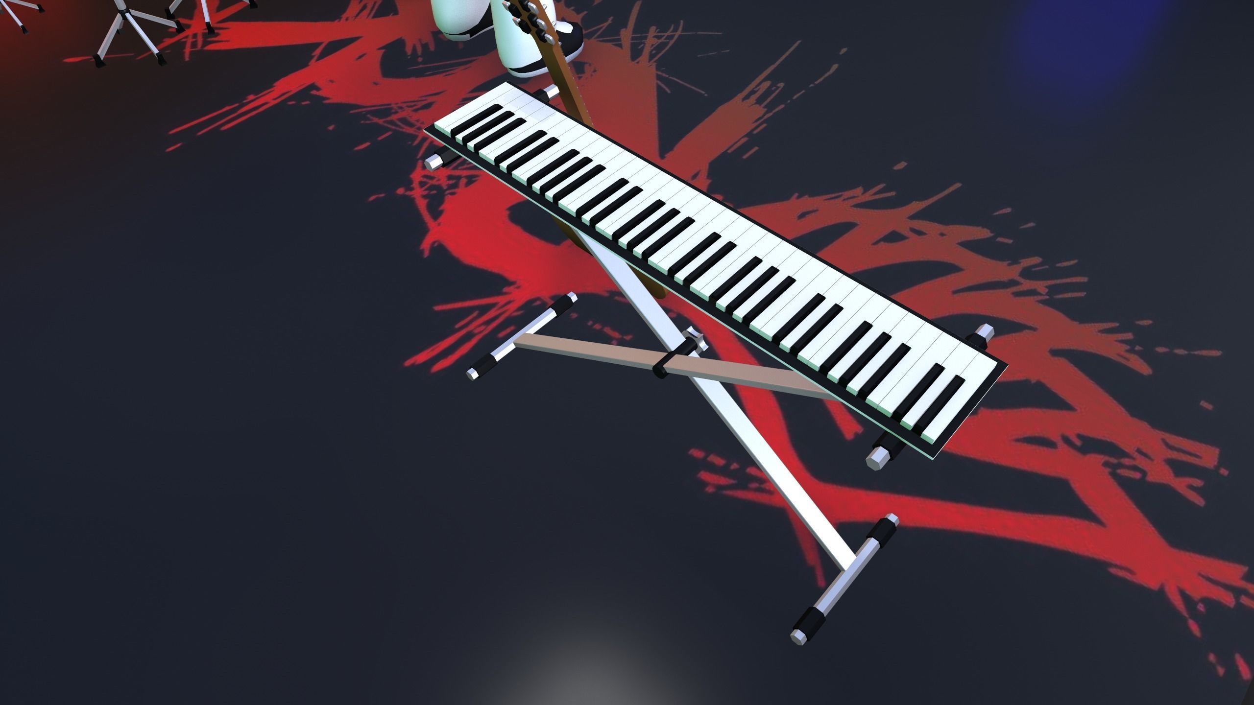 Low Poly Singer Character 3D model_14