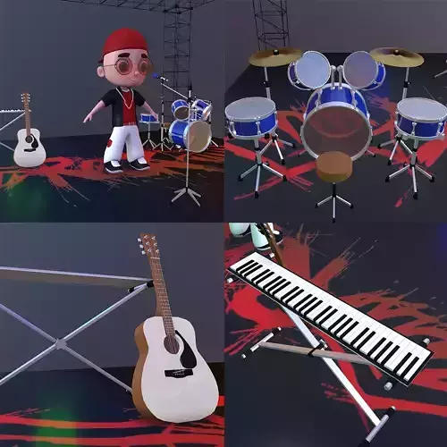 Low Poly Singer Character