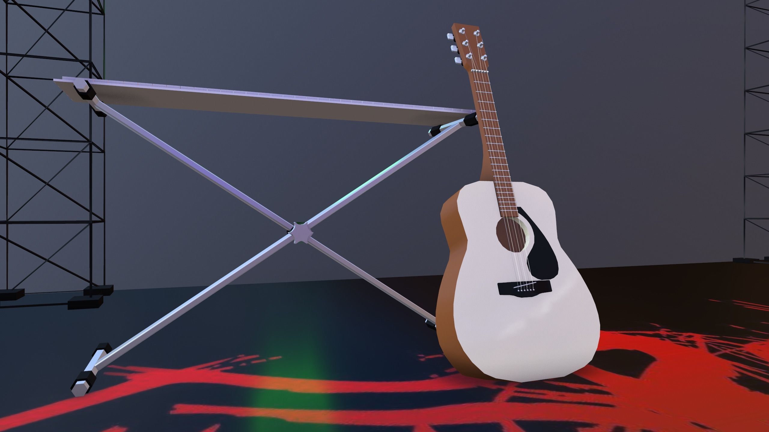 Low Poly Singer Character 3D model_13