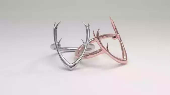 Deer Ring Antler V Form 3D print model