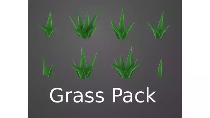 Stylized Grass Pack Free low-poly 3D model