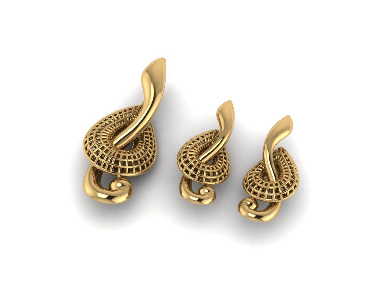 Ring earring and pendant set 6 3D print model_1