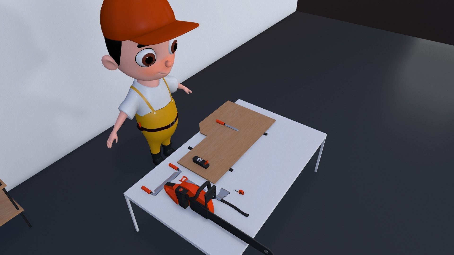 Low Poly Carpenter Character 3D model_16