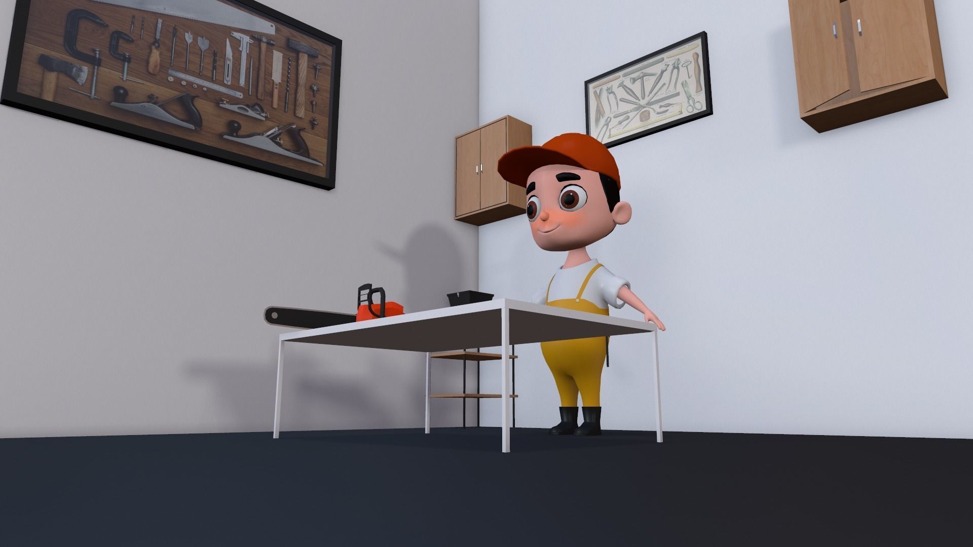 Low Poly Carpenter Character 3D model_13