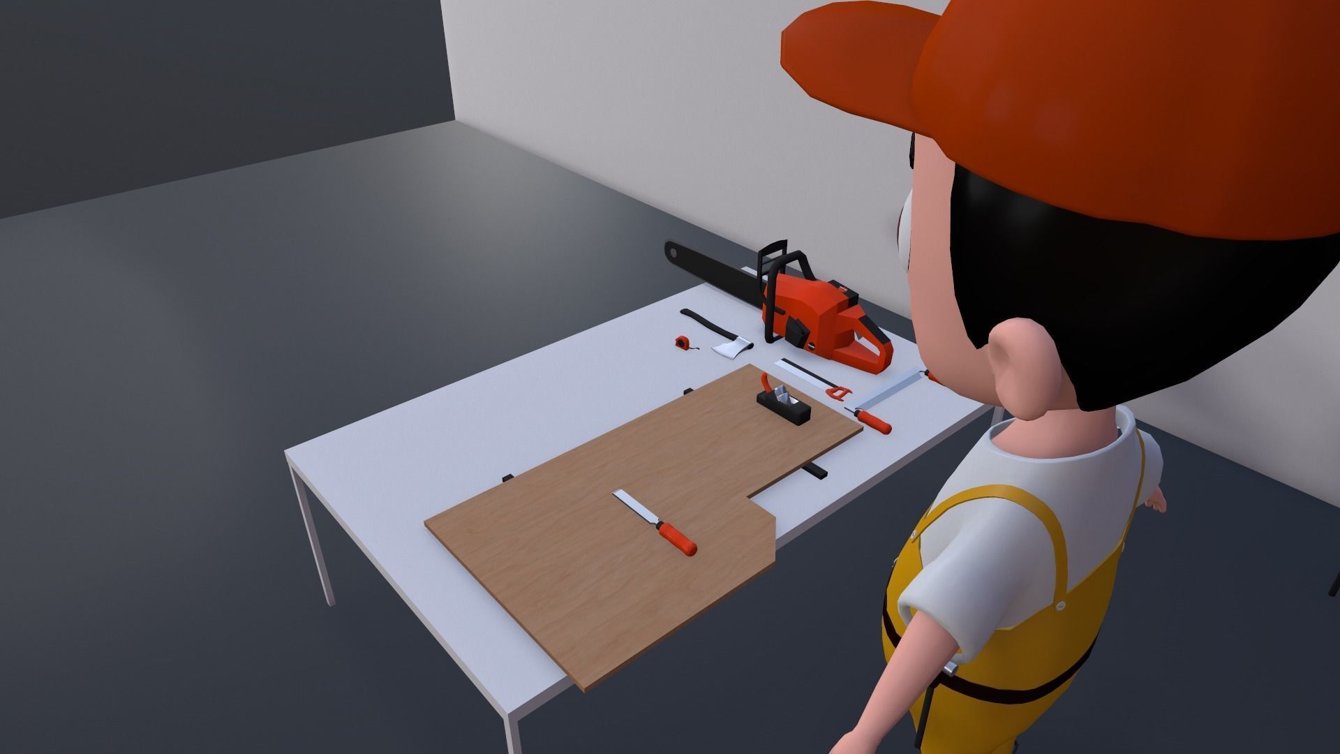 Low Poly Carpenter Character 3D model_14