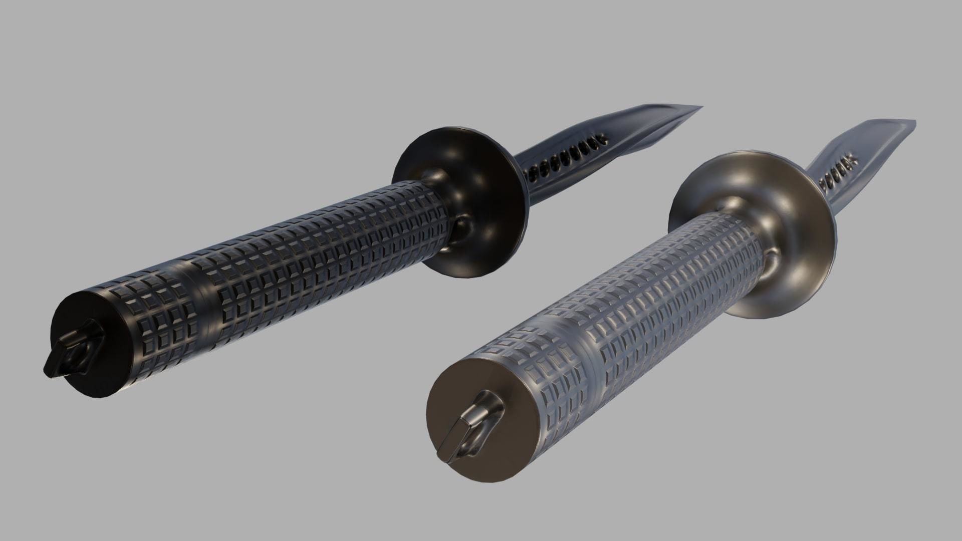 Jagdkommando Knife Low-poly 3D model_2