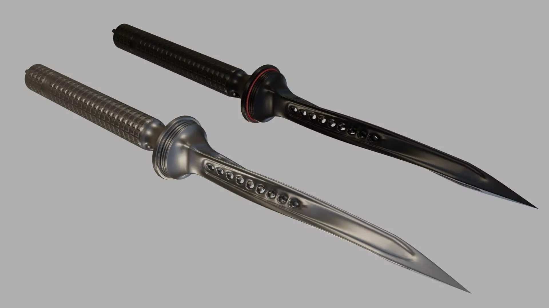 Jagdkommando Knife Low-poly 3D model_0