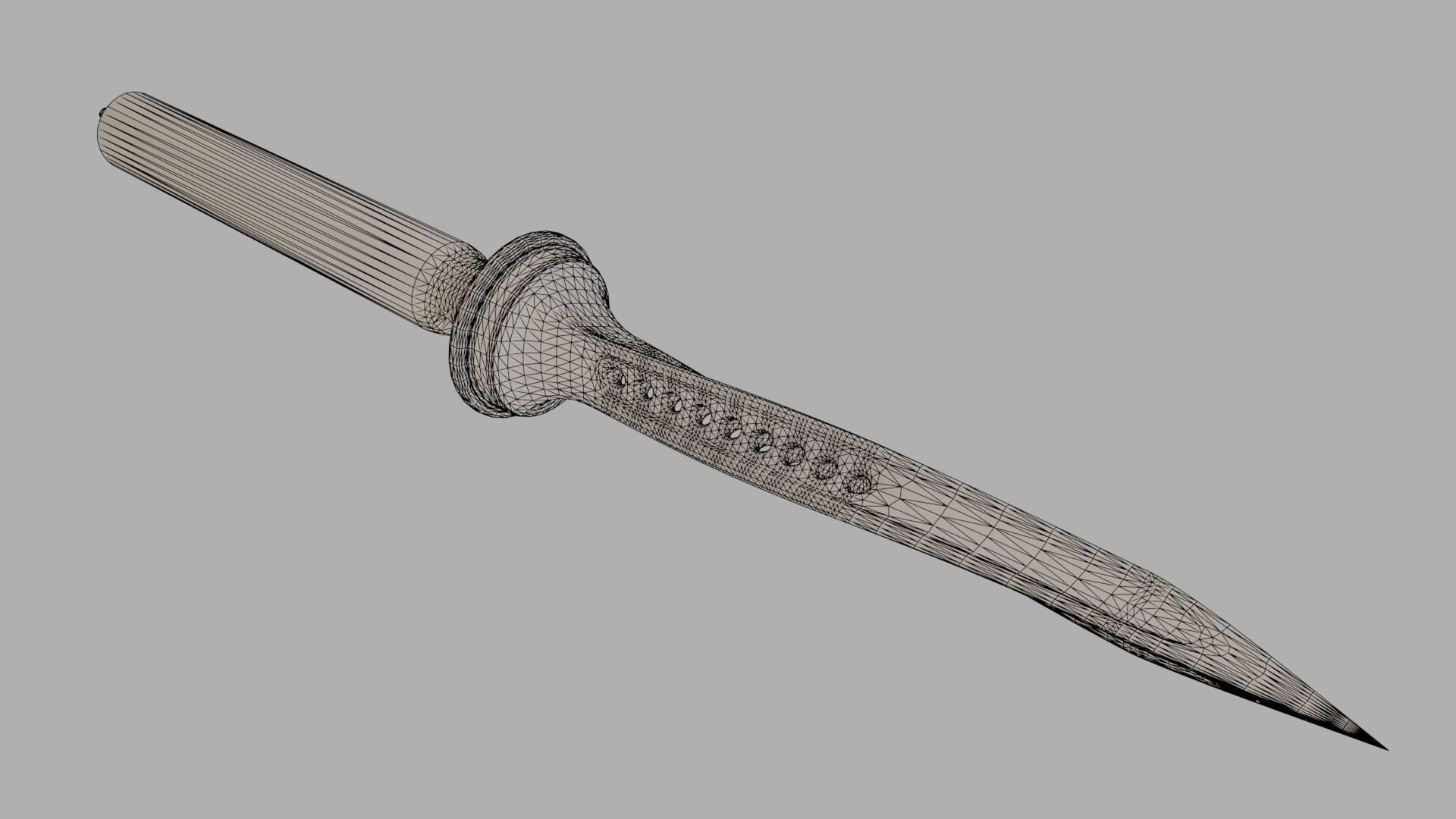 Jagdkommando Knife Low-poly 3D model_5