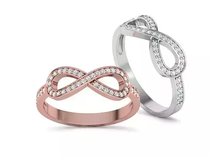 Infinity Diamond Ring Endless Love Ring 3dmodel