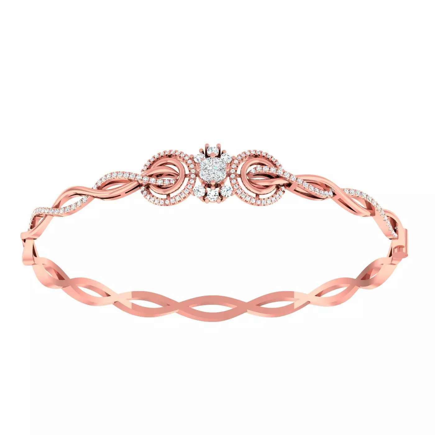 High Jewelry Diamond Bracelet 3dm stl 1-render detail 3D print model_0