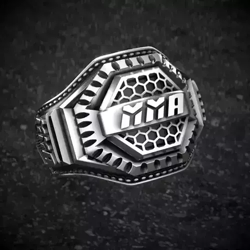 belt-ring silver ring for men