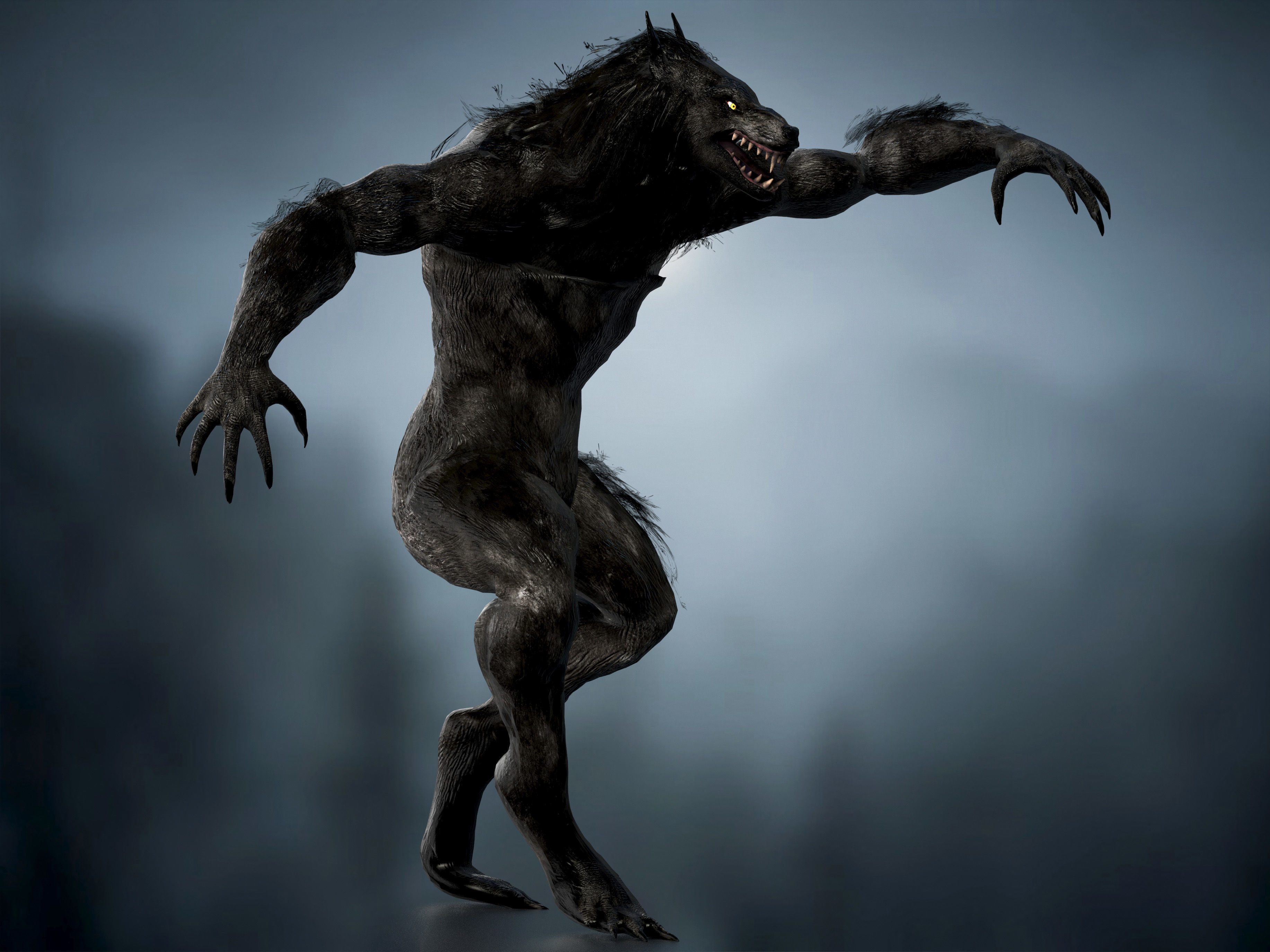 Werewolf  Low-poly 3D model_10