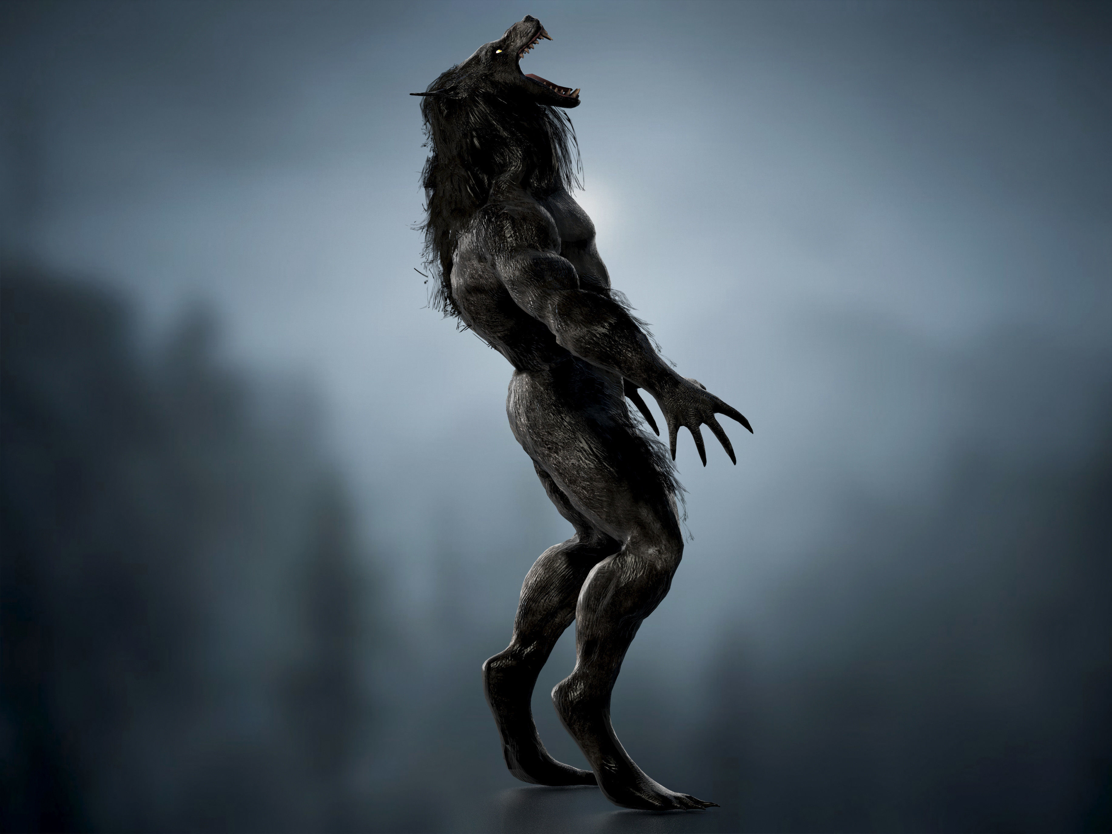 Werewolf  Low-poly 3D model_6
