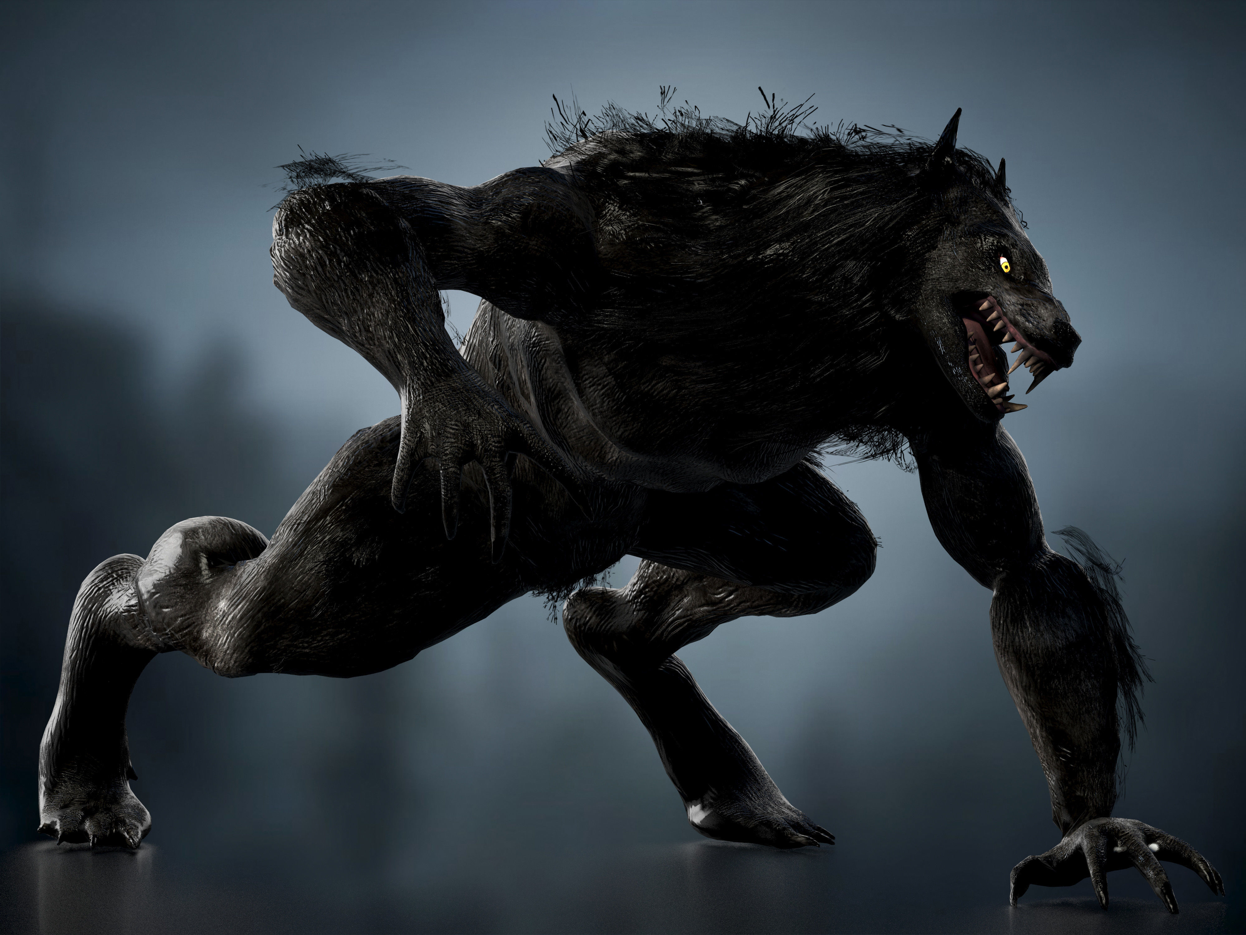 Werewolf  Low-poly 3D model_4