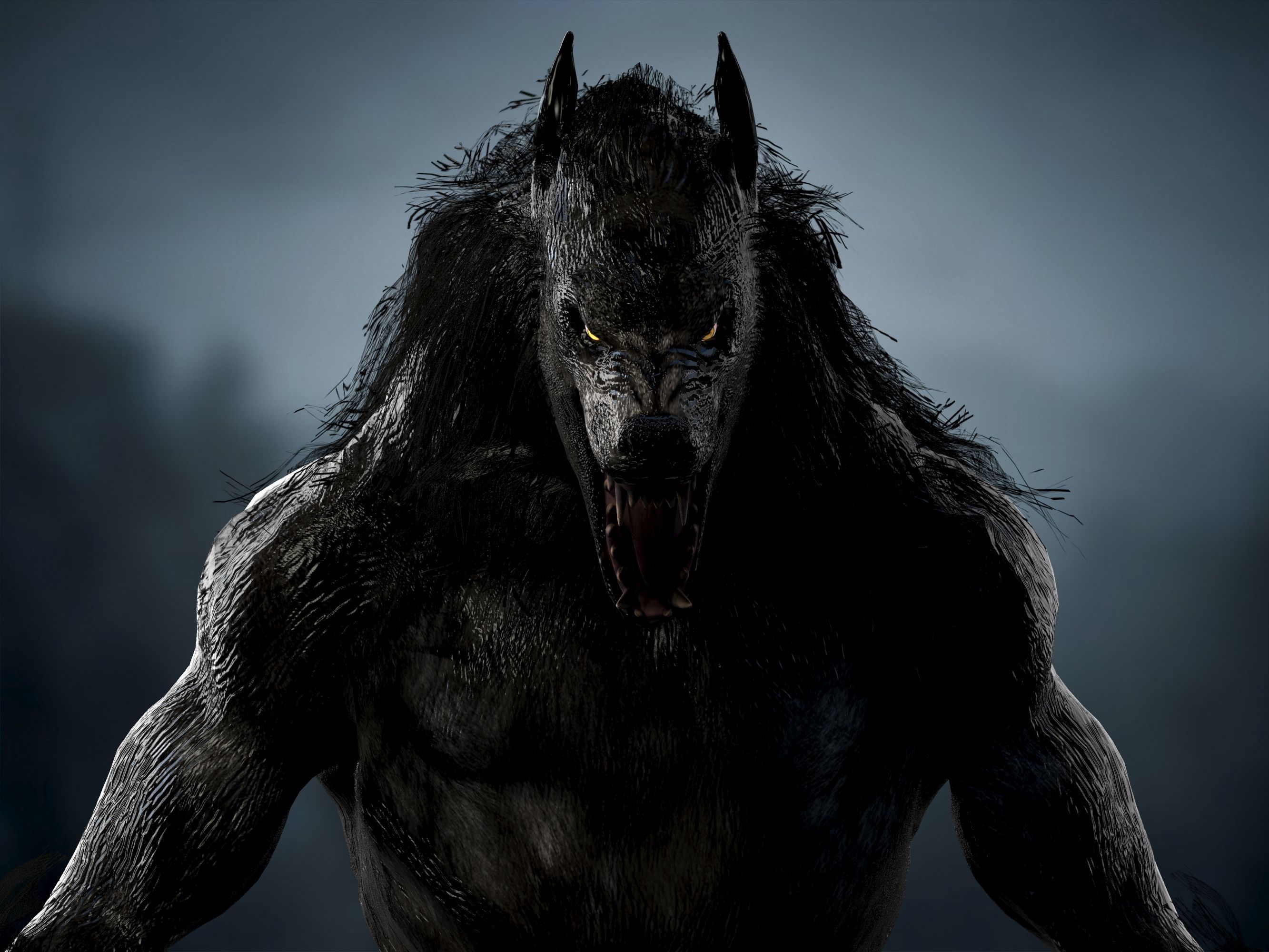 Werewolf  Low-poly 3D model_3