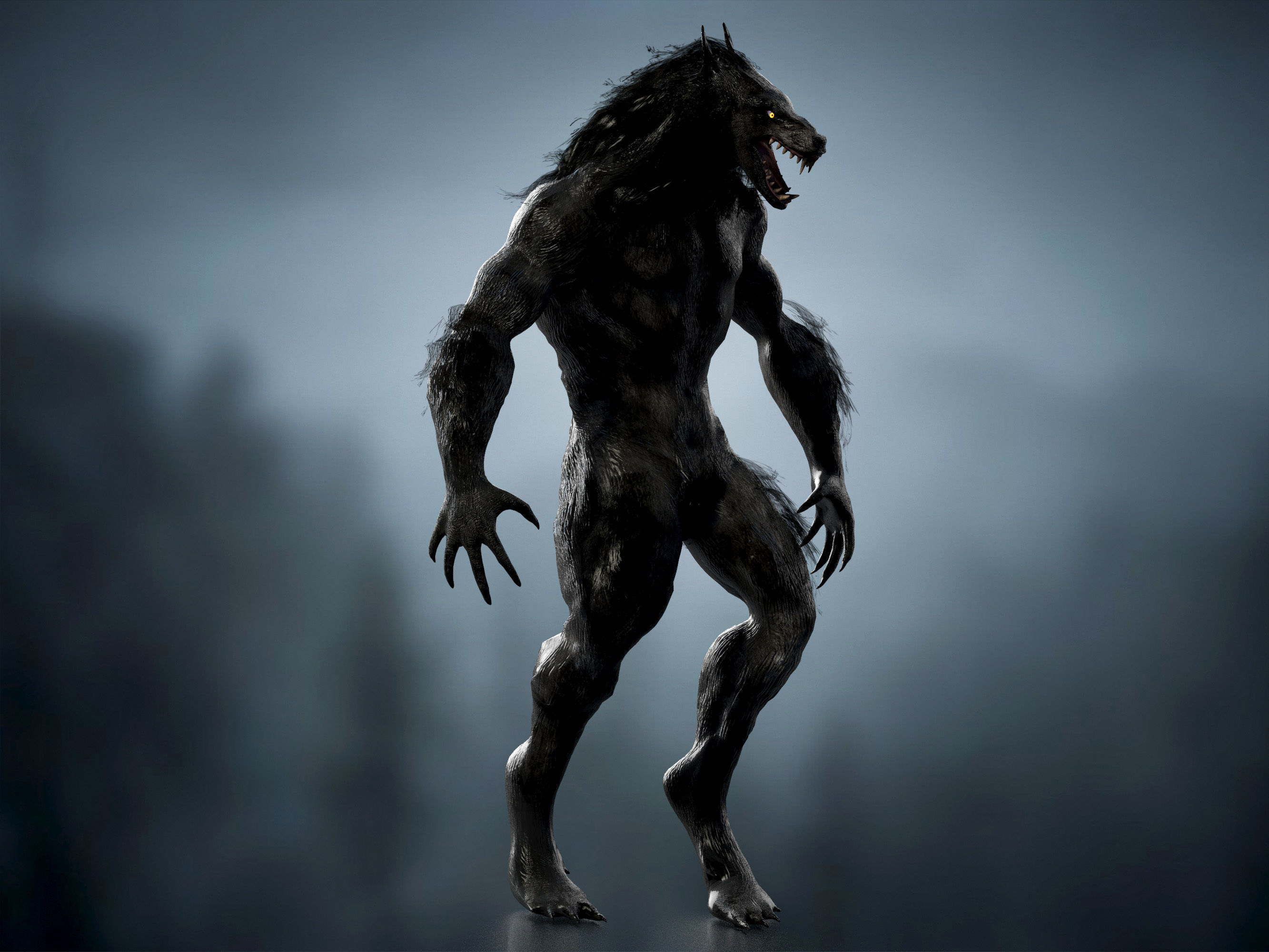 Werewolf  Low-poly 3D model_13
