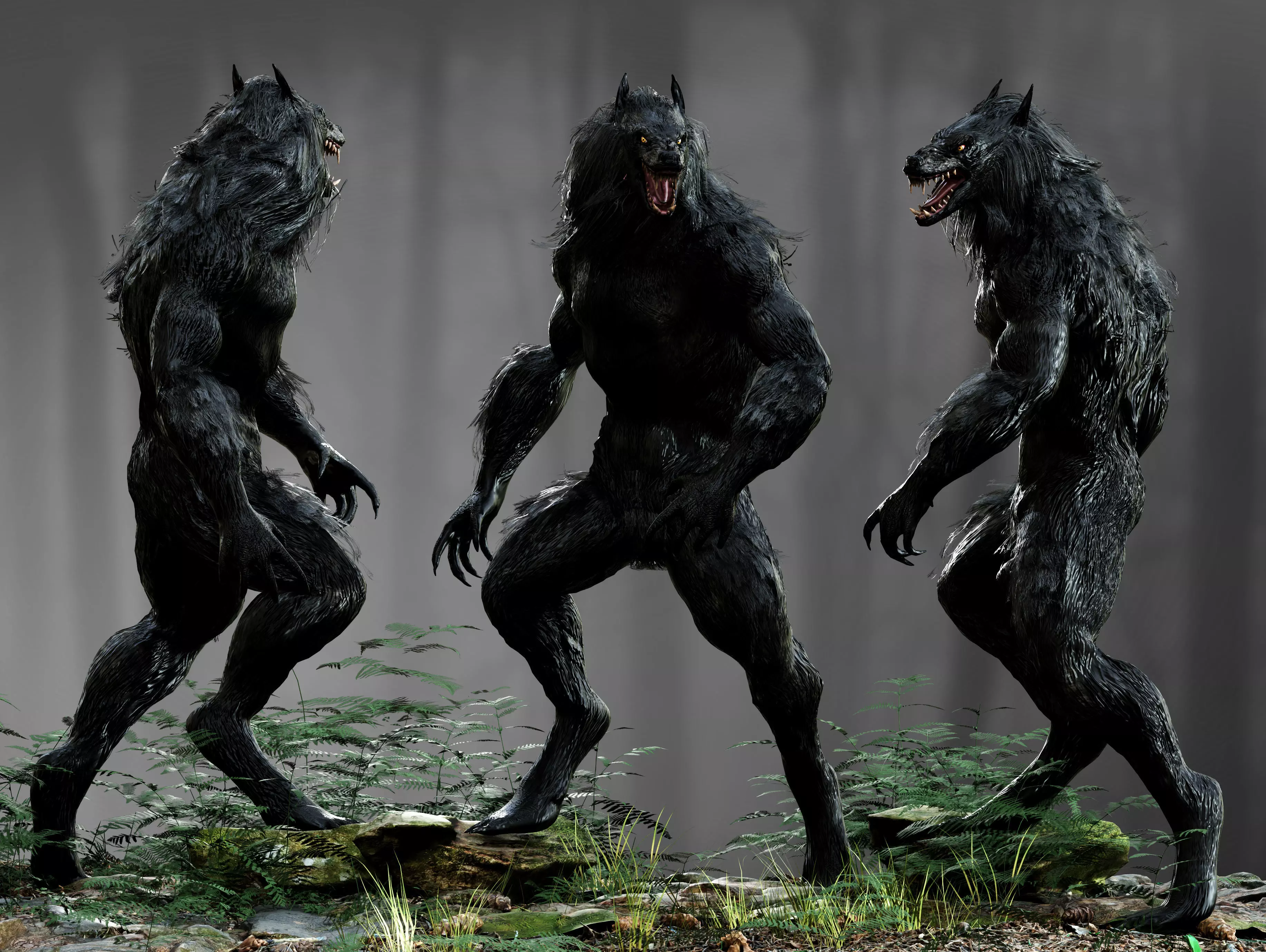Werewolf  Low-poly 3D model_0