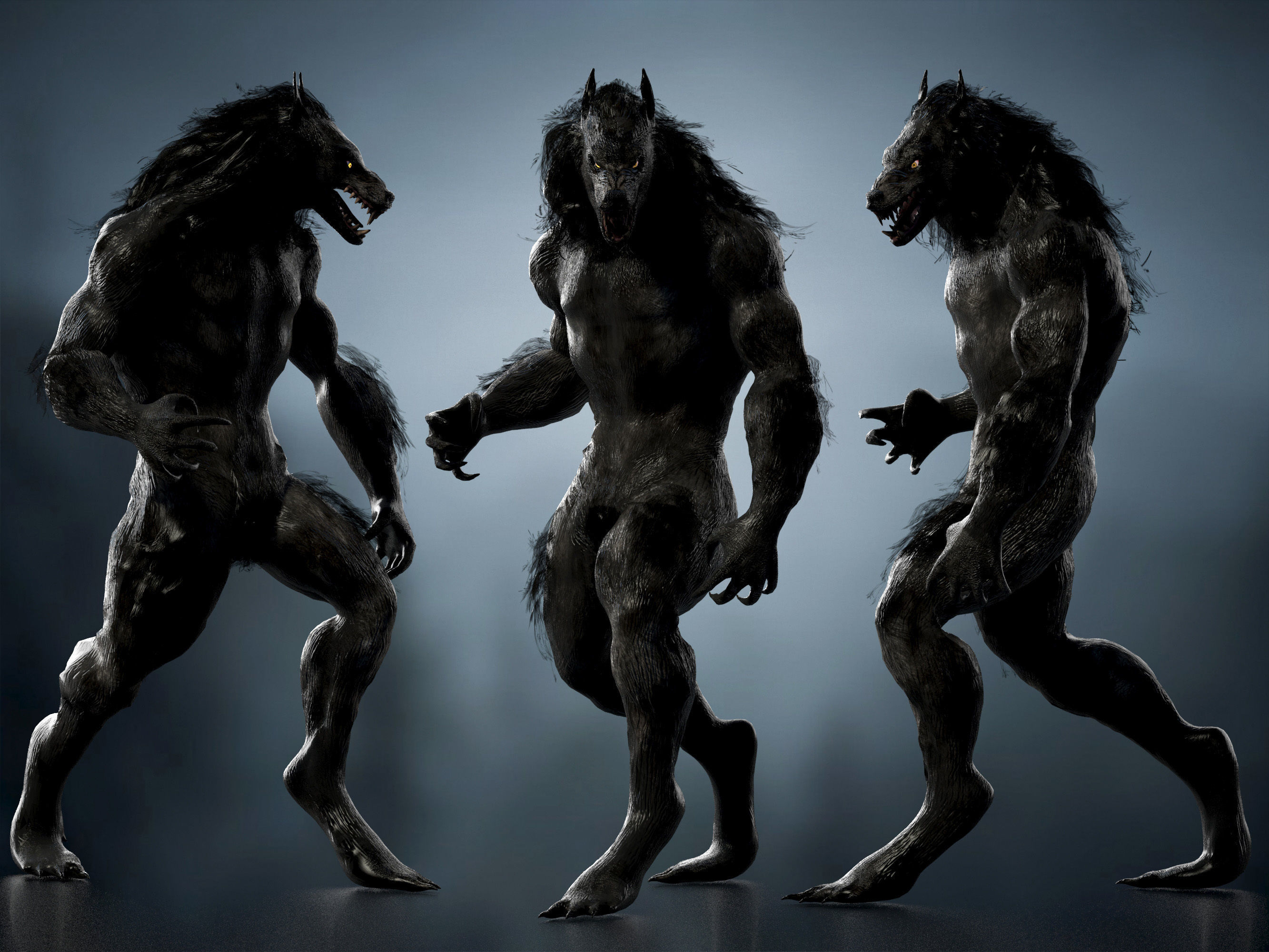 Werewolf  Low-poly 3D model_5
