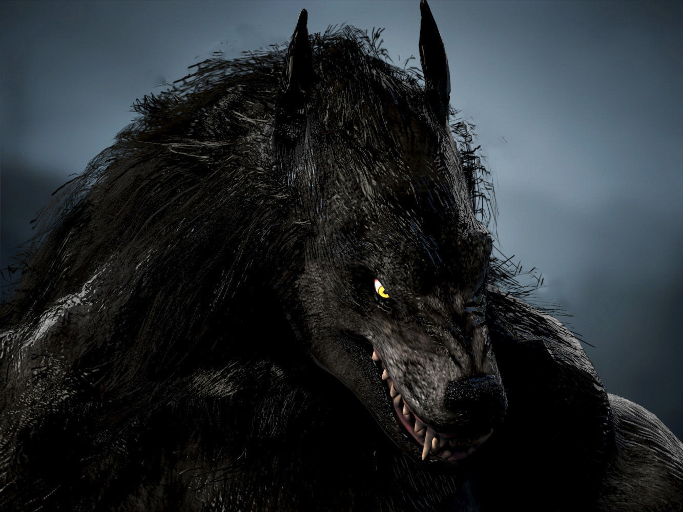 Werewolf  Low-poly 3D model_11