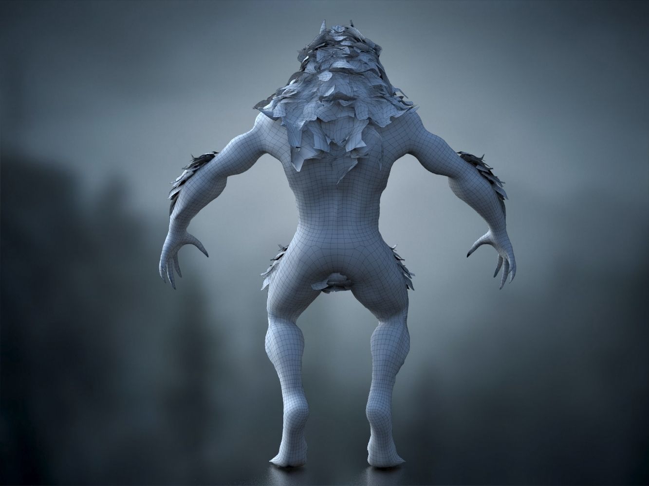 Werewolf  Low-poly 3D model_15