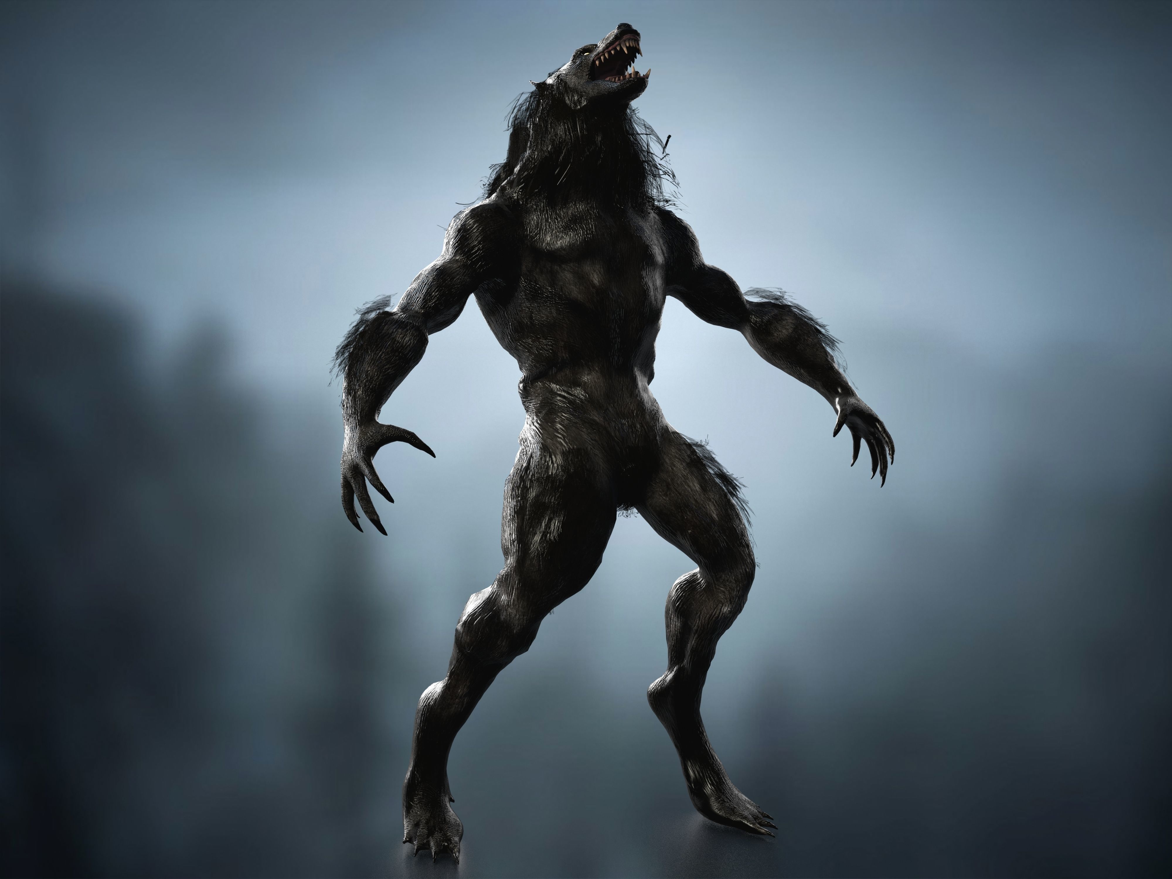 Werewolf  Low-poly 3D model_8
