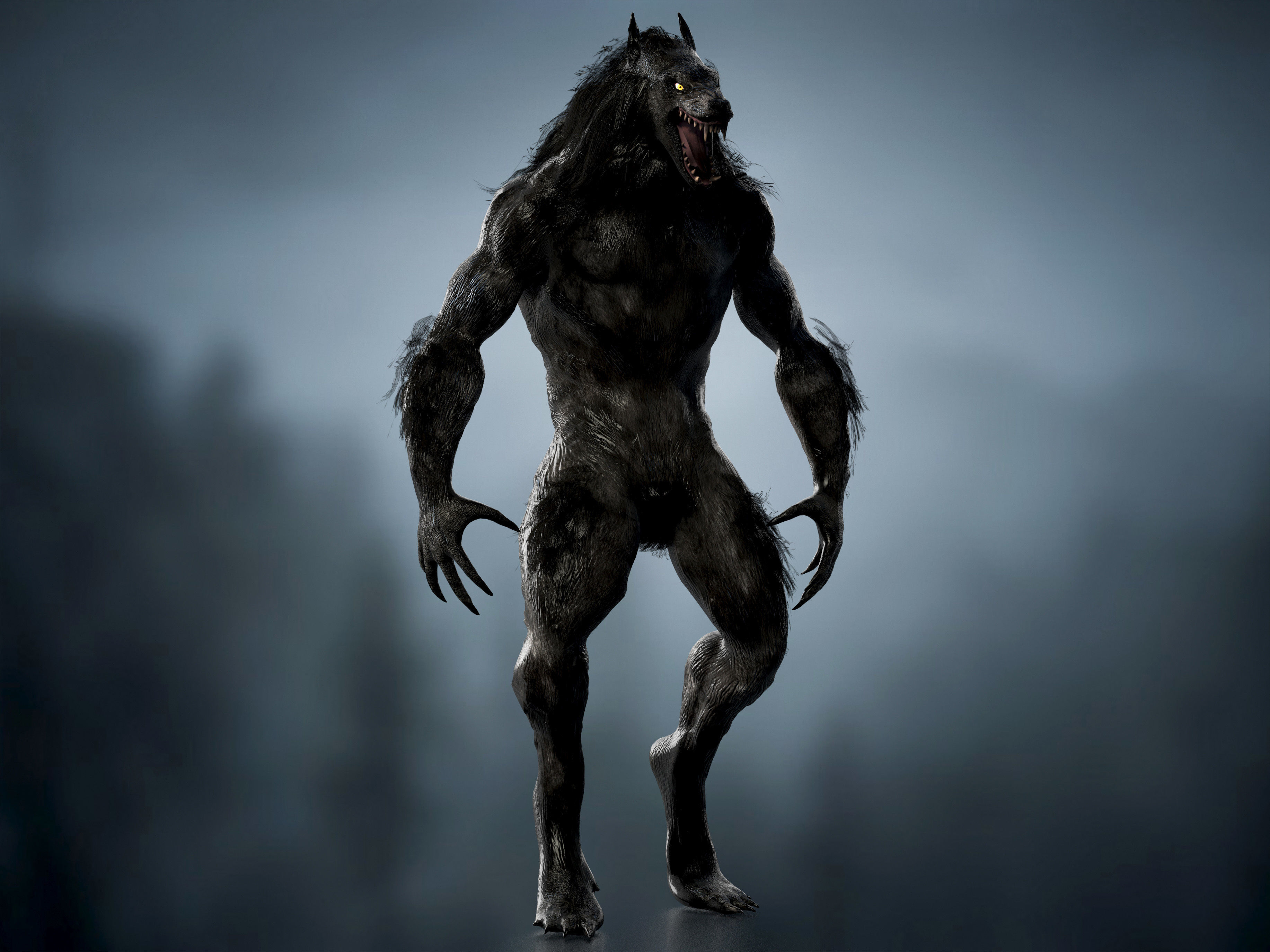 Werewolf  Low-poly 3D model_9