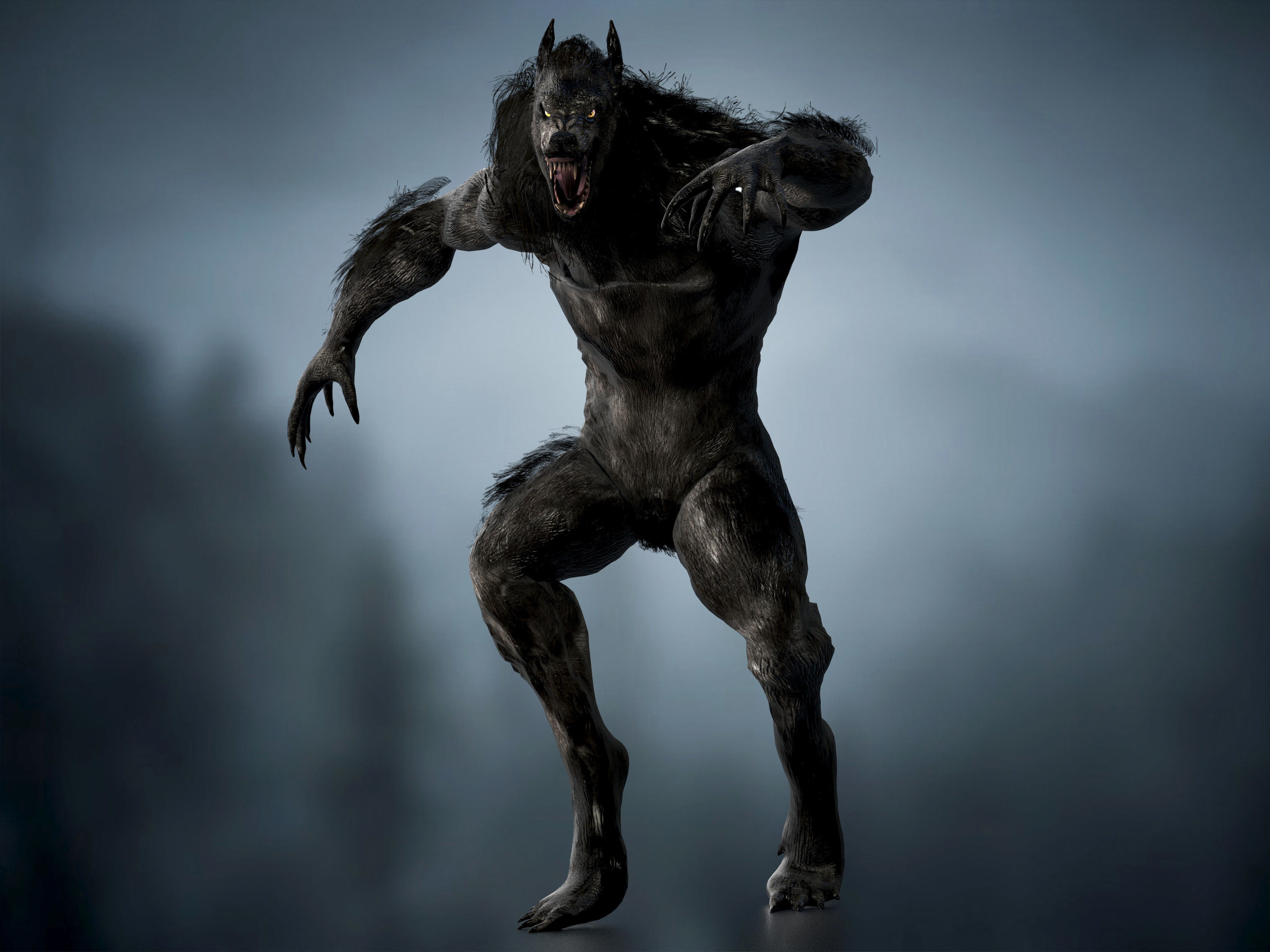 Werewolf  Low-poly 3D model_2
