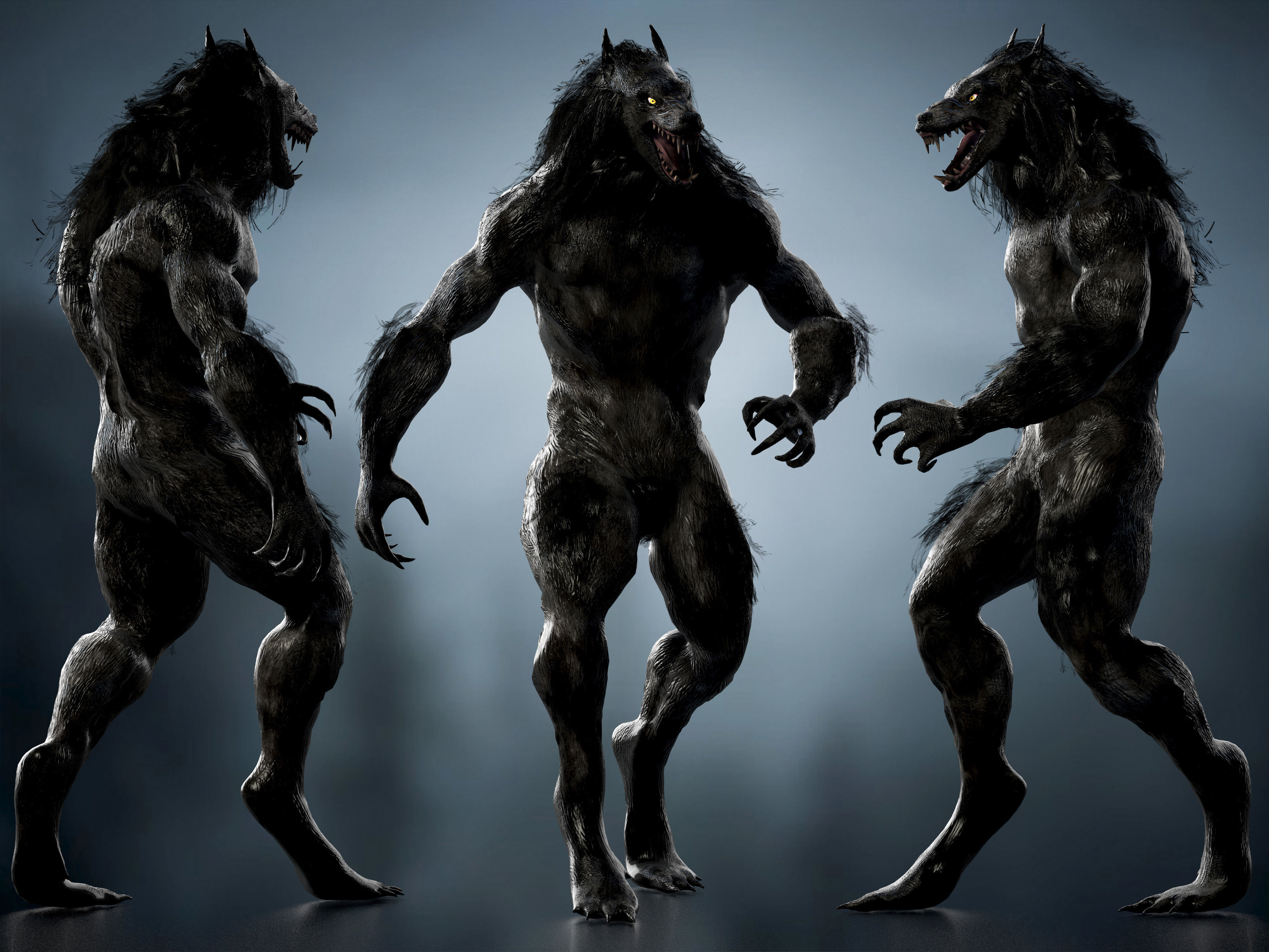 Werewolf  Low-poly 3D model_1