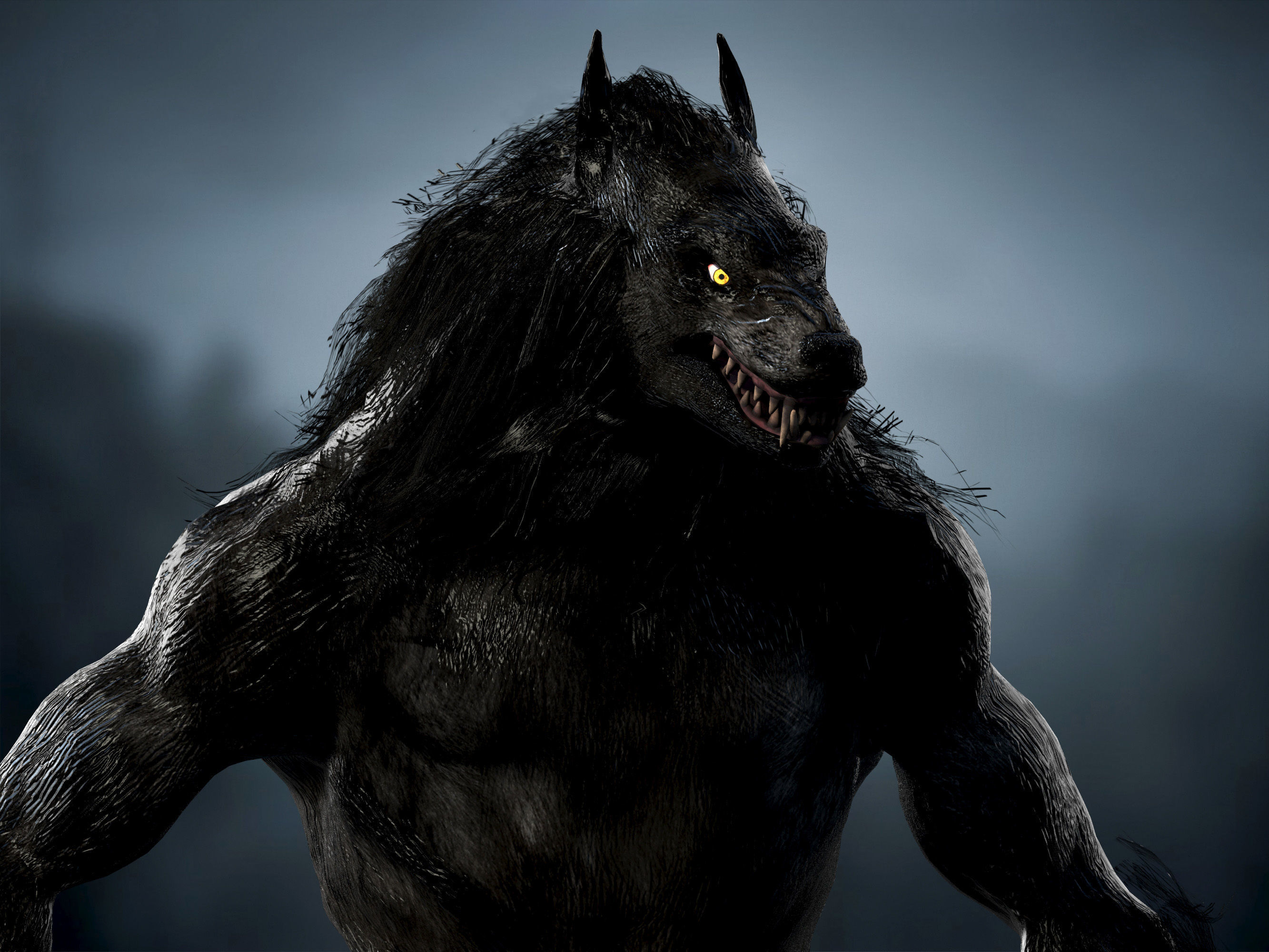 Werewolf  Low-poly 3D model_7