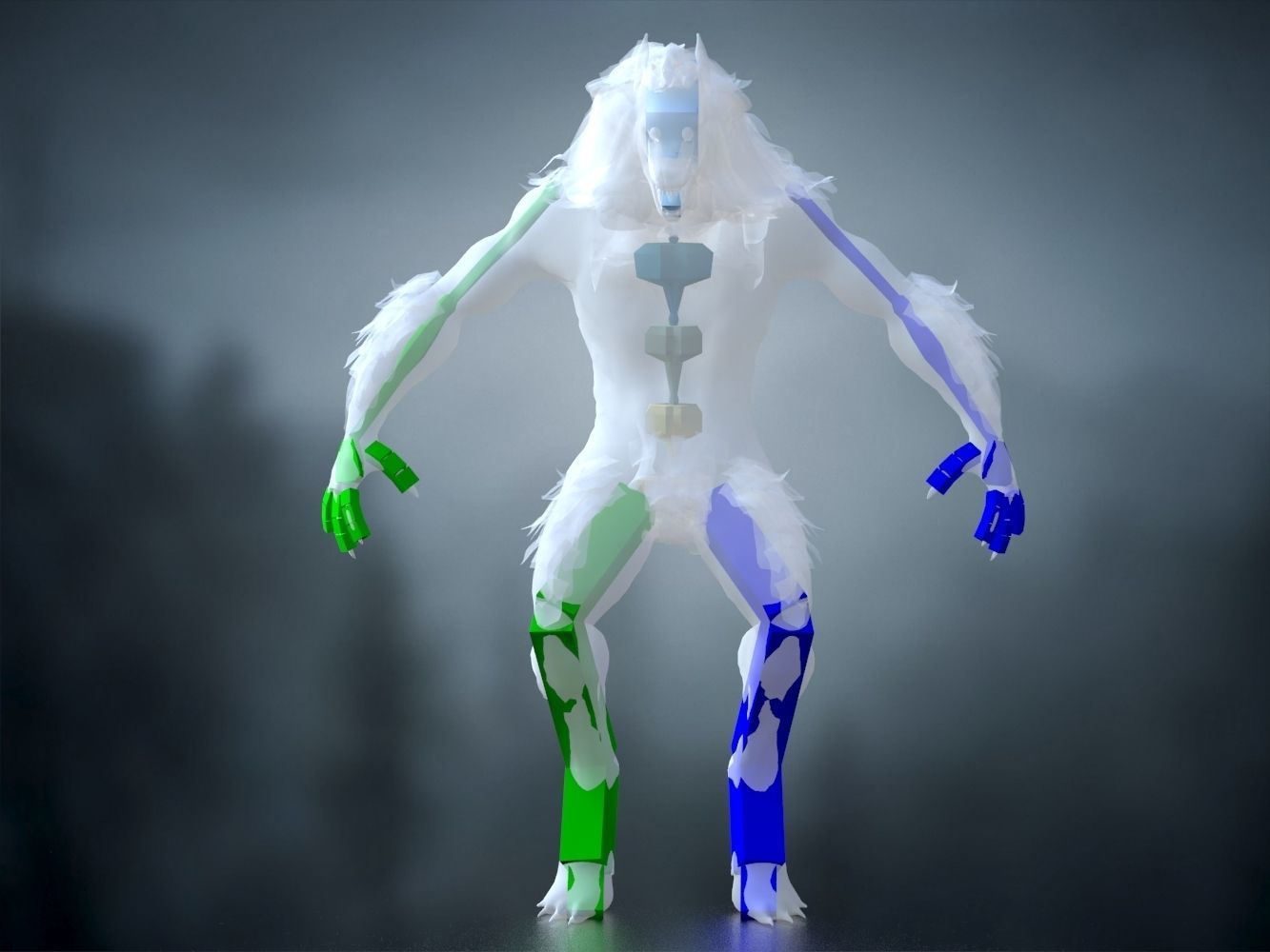 Werewolf  Low-poly 3D model_16