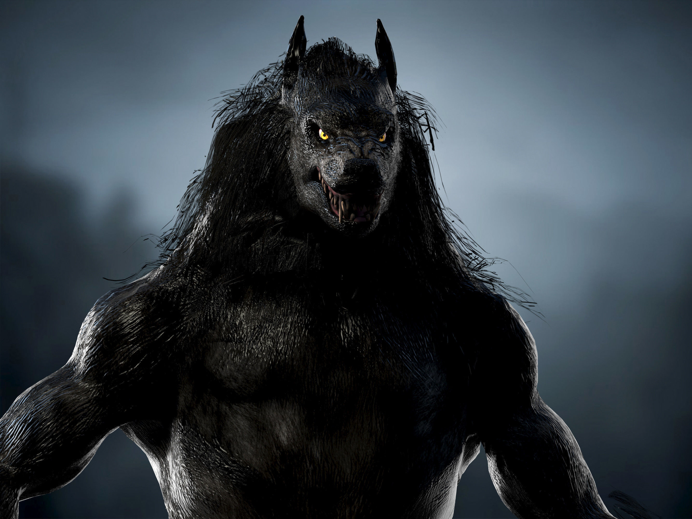 Werewolf  Low-poly 3D model_12