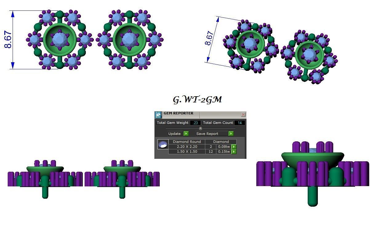 Minimalist Italian Light wt women earrings 3dm stl 1- render 3D print model_1