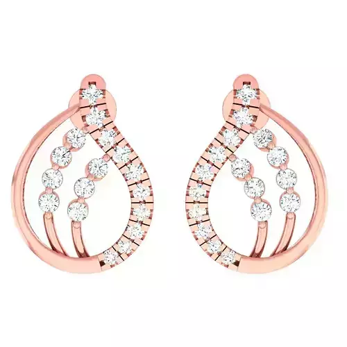 Minimalist Italian Light wt women earrings 3dm stl 1- render