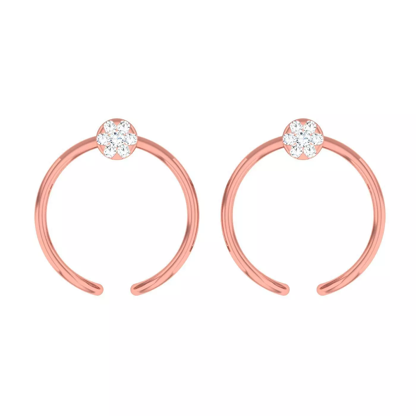 Minimalist Italian Light wt women earrings 3dm stl 1- render 3D print model