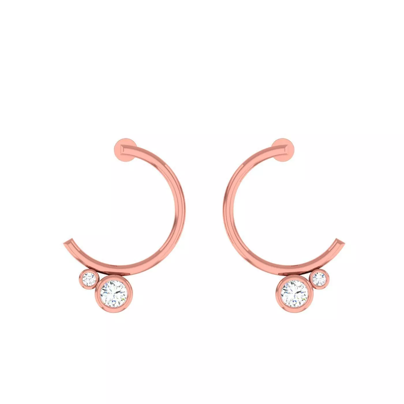 Minimalist Italian Light wt women earrings 3dm stl 1- render 3D print model