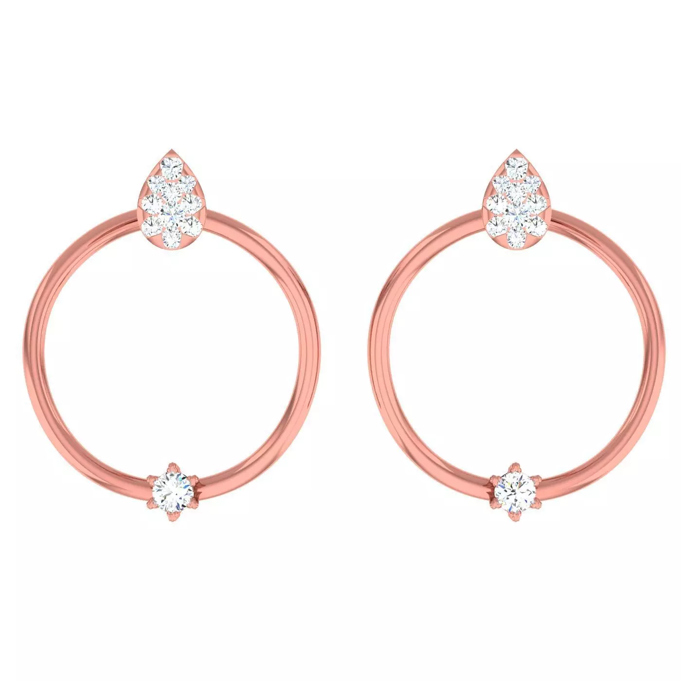 Minimalist Italian Light wt women earrings 3dm stl 1- render 3D print model