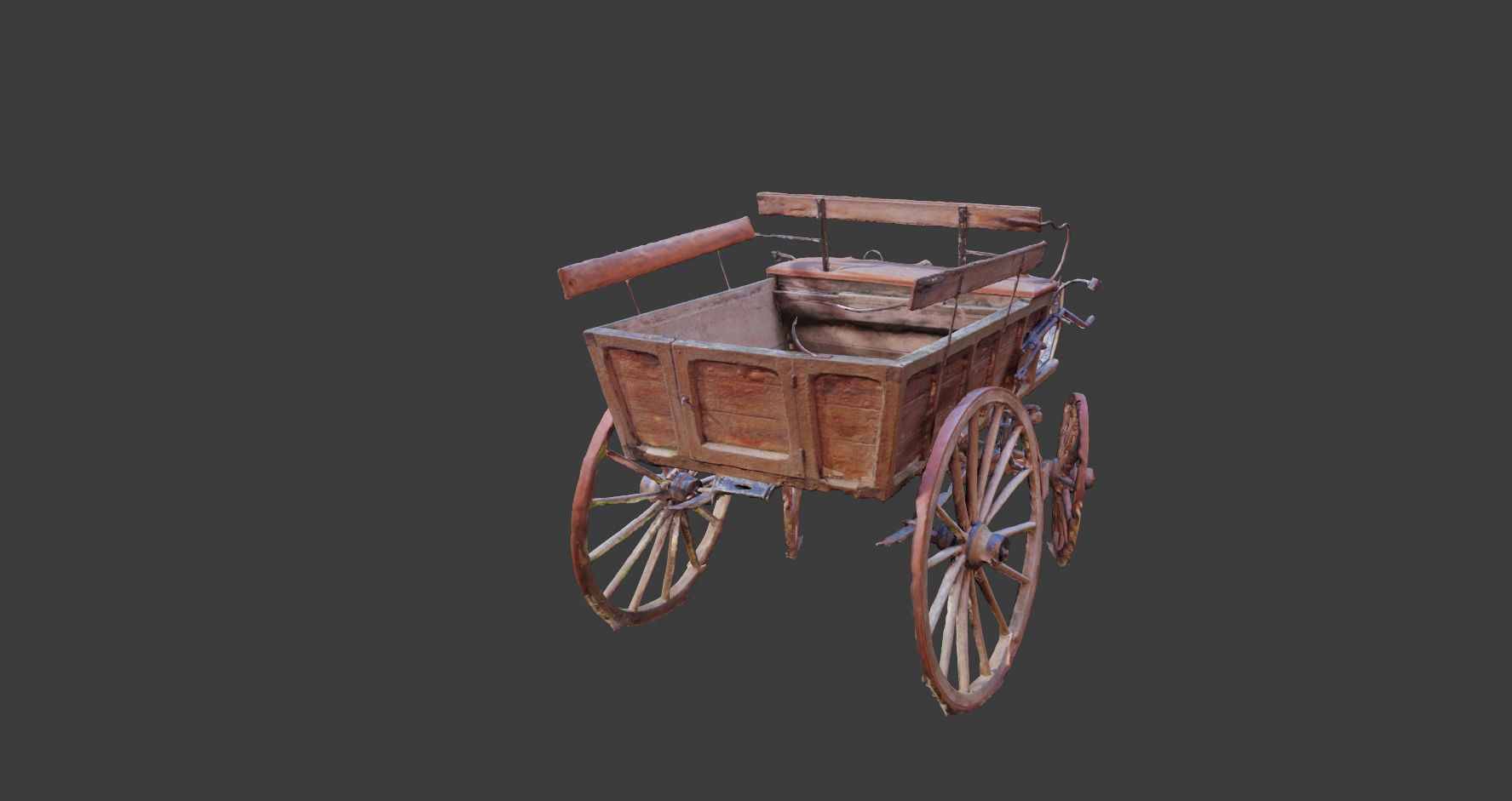 PBR Medieval carriage coach Photoscan 3D model_9