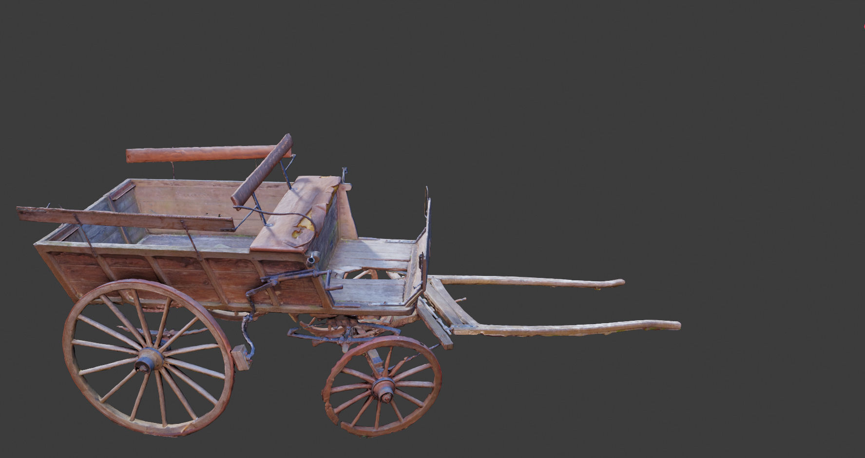 PBR Medieval carriage coach Photoscan 3D model_2