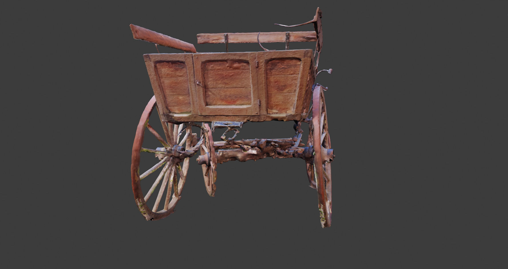 PBR Medieval carriage coach Photoscan 3D model_15