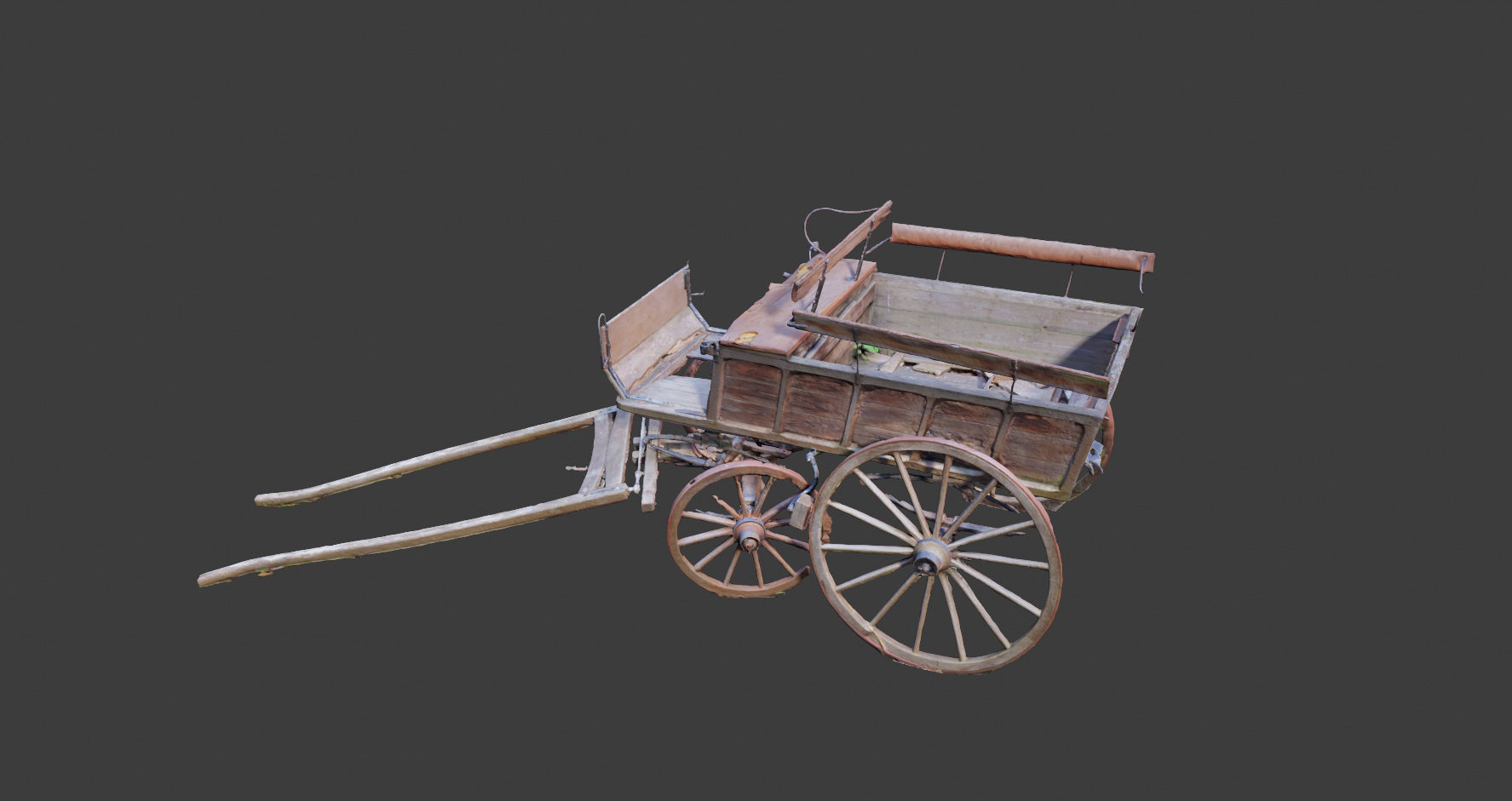 PBR Medieval carriage coach Photoscan 3D model_11