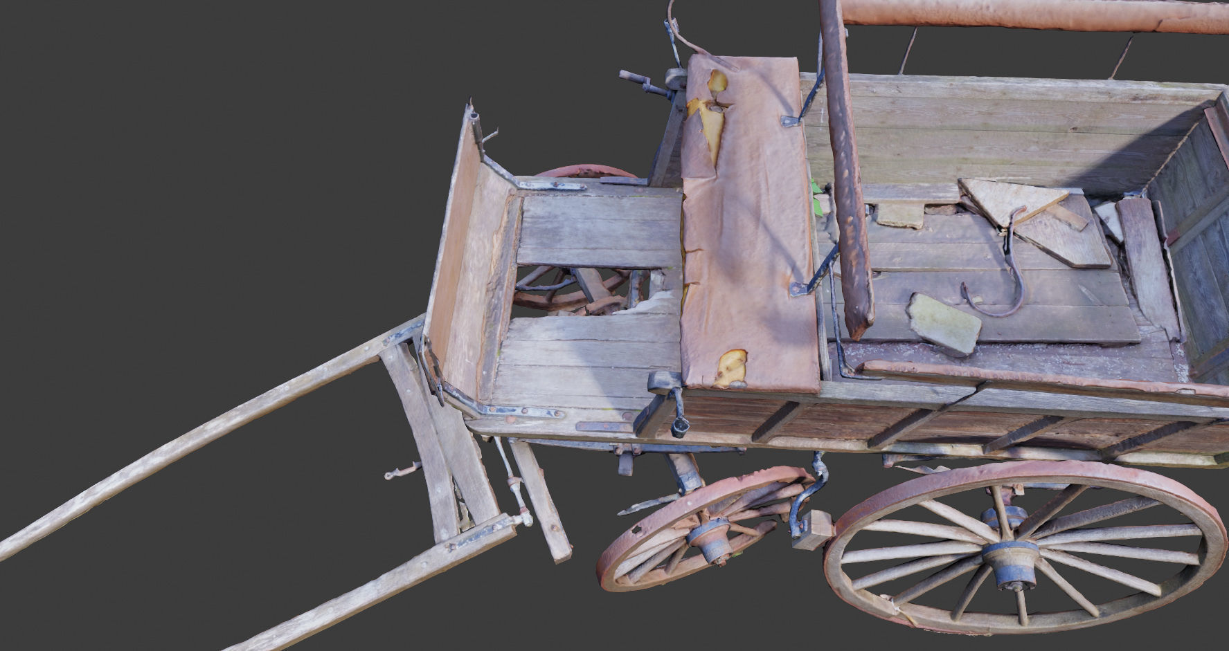 PBR Medieval carriage coach Photoscan 3D model_1