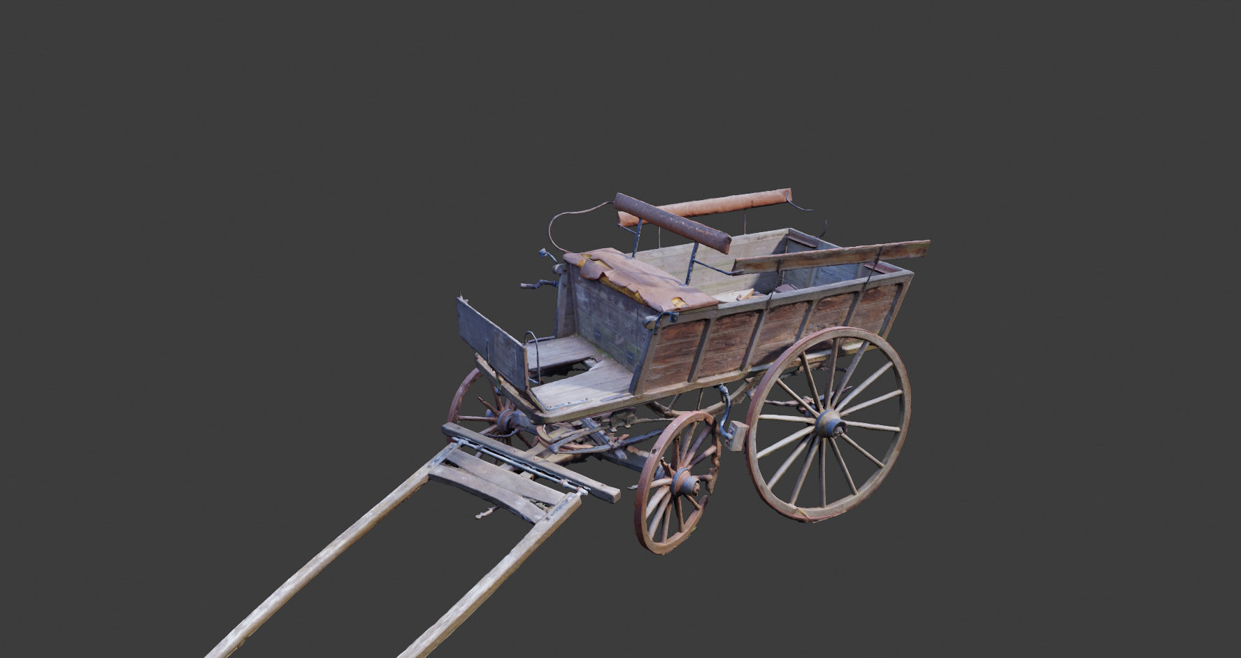 PBR Medieval carriage coach Photoscan 3D model_16