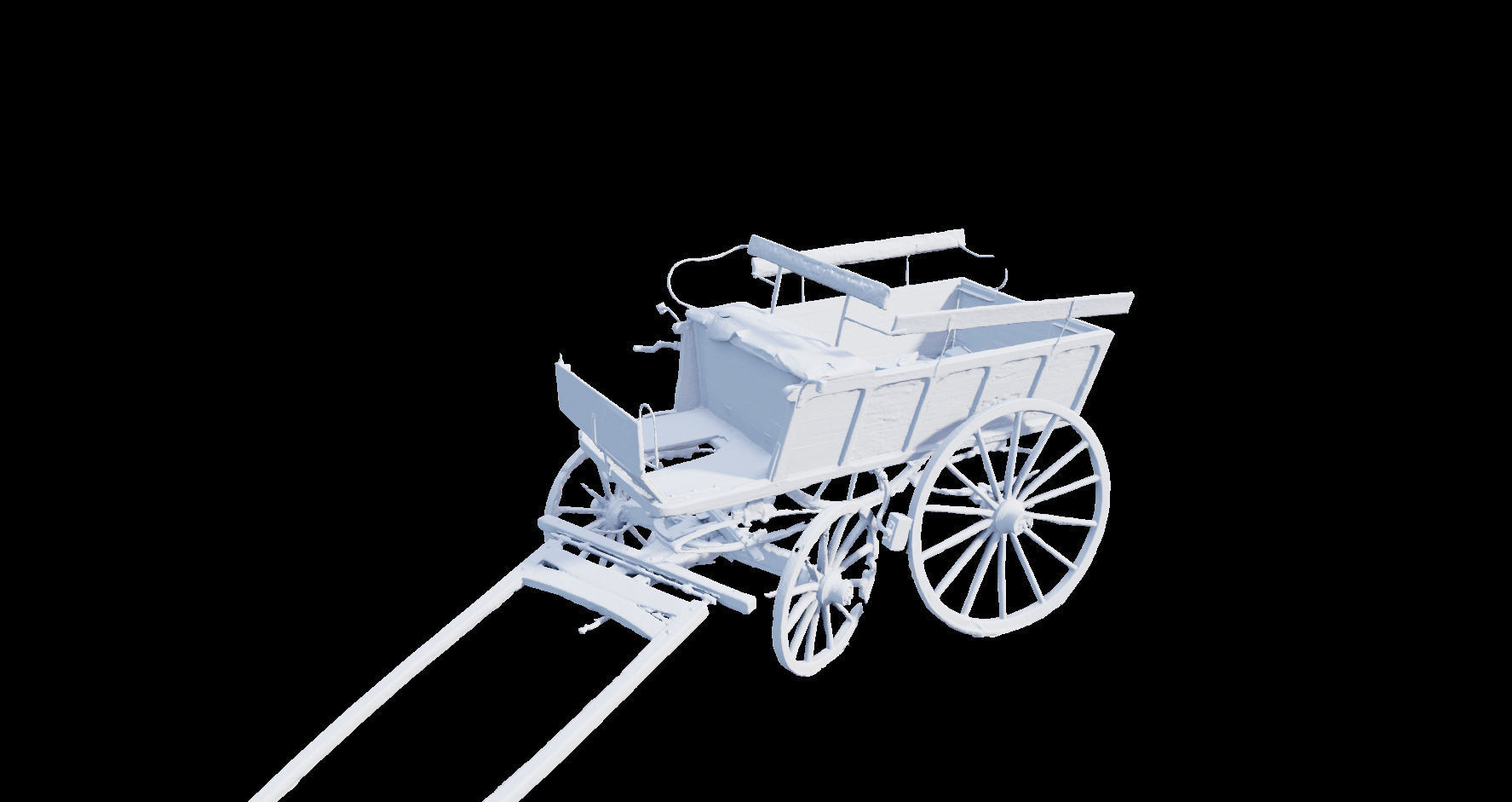 PBR Medieval carriage coach Photoscan 3D model_3