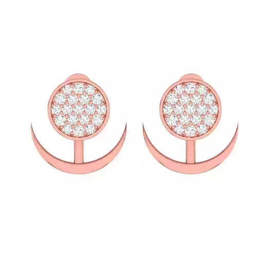 Minimalist Italian Light wt women earrings 3dm stl 1- render