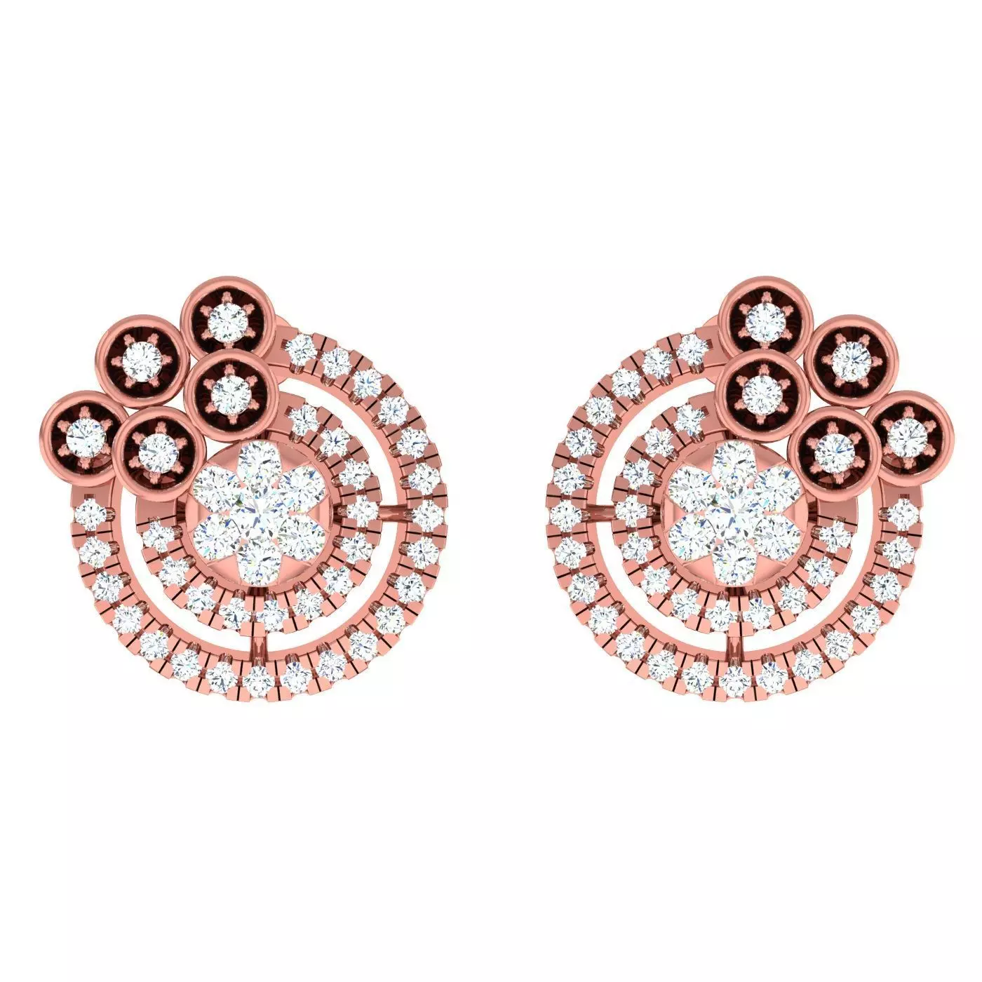 Minimalist Italian Light wt women earrings 3dm stl 1- render 3D print model_0