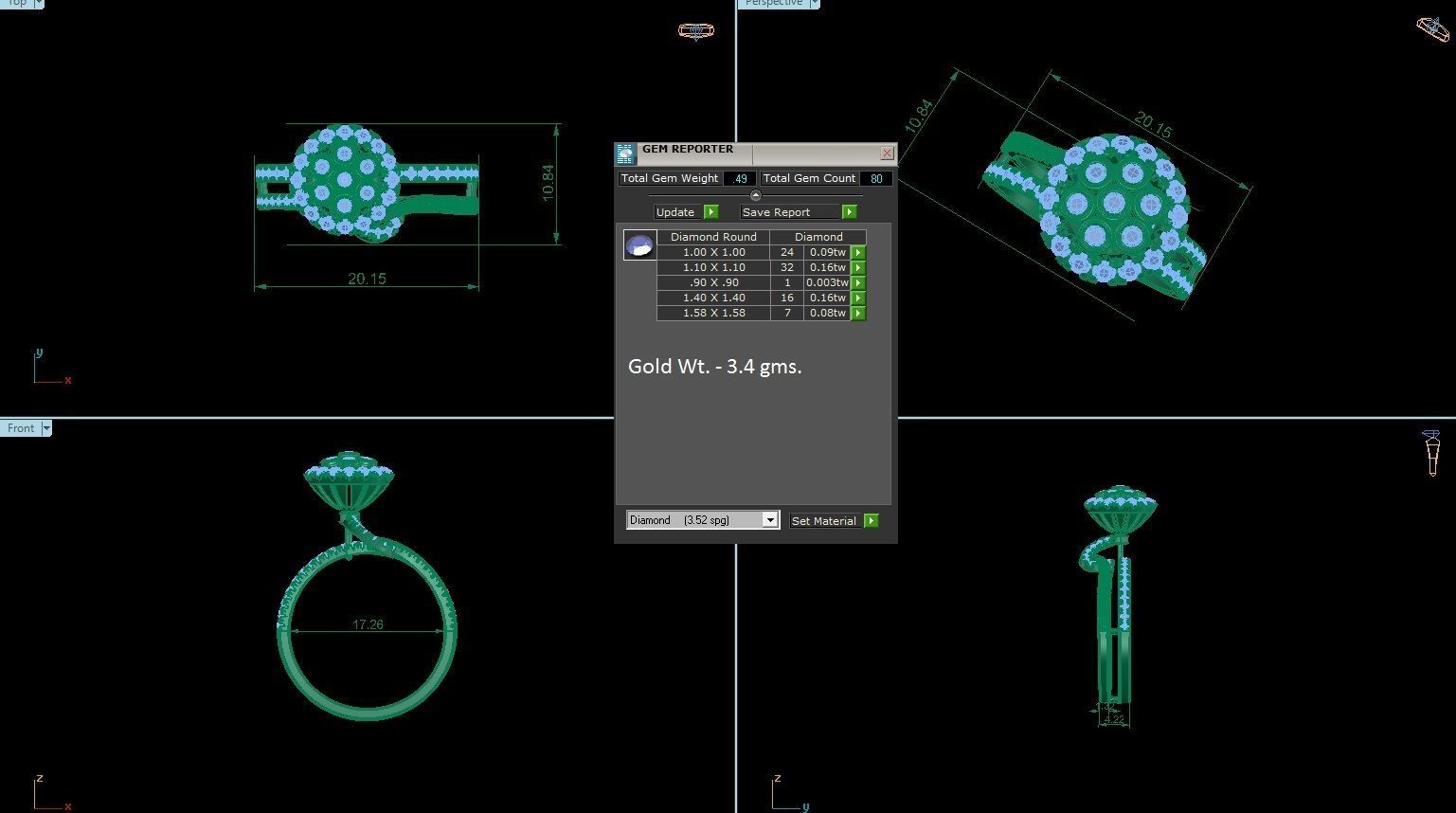 Light Weight Cocktail Ring 3dm stl 1-render detail 3D print model_1