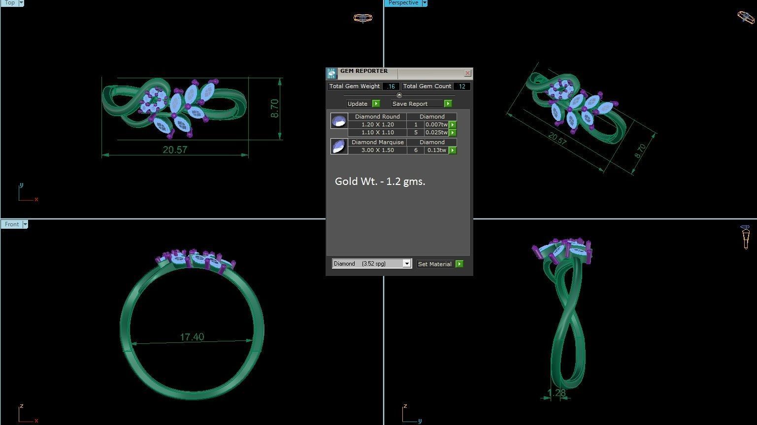 Light Weight Cocktail Ring 3dm stl 1-render detail 3D print model_1
