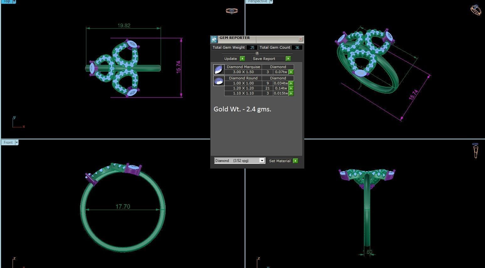 Light Weight Cocktail Ring 3dm stl 1-render detail 3D print model_1