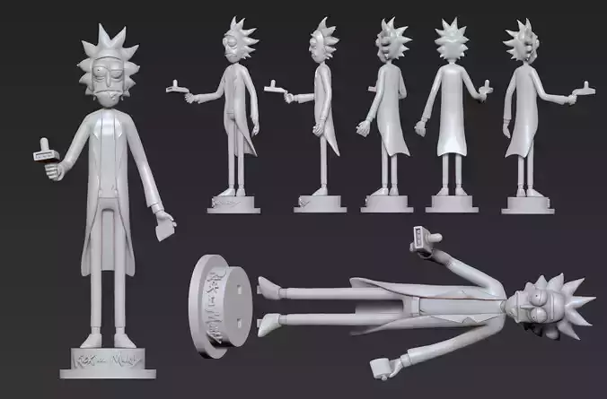 Rick Sanchez from Rick and Morty 3D Print Ready and Presupported